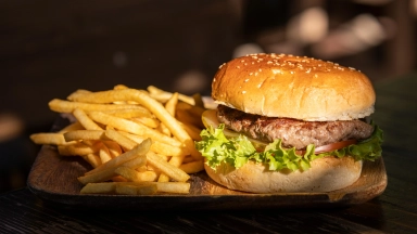 Teller Mit Pommes Und Burger