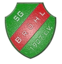Rundes Schild-Logo in Grün mit rotem Diagonalstreifen und der Aufschrift 'SG BRUHL 1907 E.V.'